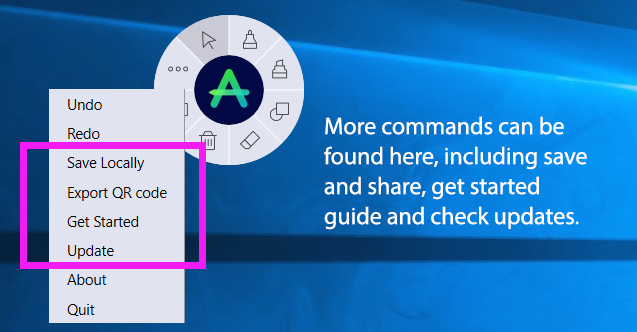 On-Screen Annotations with OnePanel 3 Inknoe Annotate more options interface